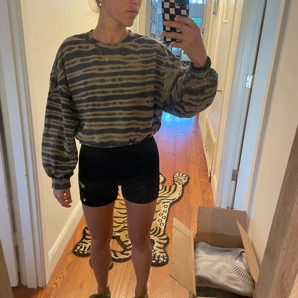Agolde Richie tie/dyed ballon sleeve crew neck sweatshirt